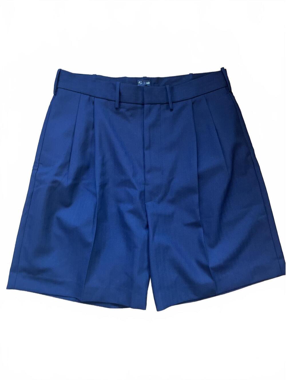 Madewell Men’s Navy Blue Double-Pleated Shorts Herringbone Wool Blend 31 NWT